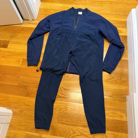 Gymshark Other - Gymshark Performance Tracksuit Set - Navy Blue Zip Jacket & Joggers - Size S